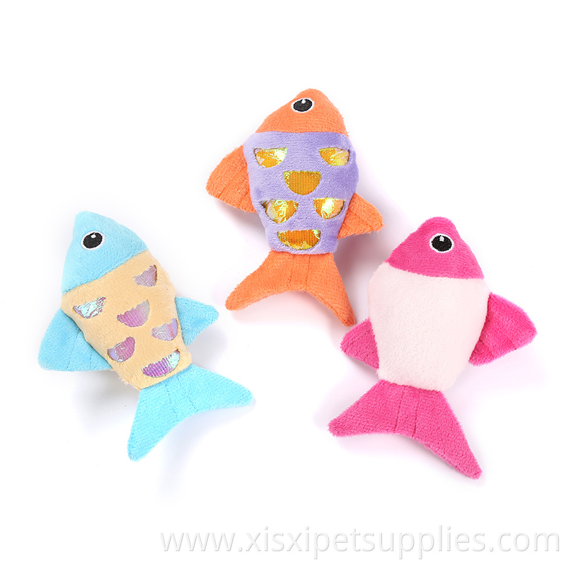 Interactive Small Soft Fabric Cat Toy Refilling Catnip Fish Cat Plush Toy
